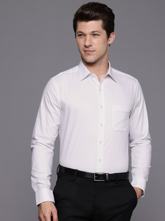 Slim Fit Printed Pure Cotton Formal Shirt - Image 2