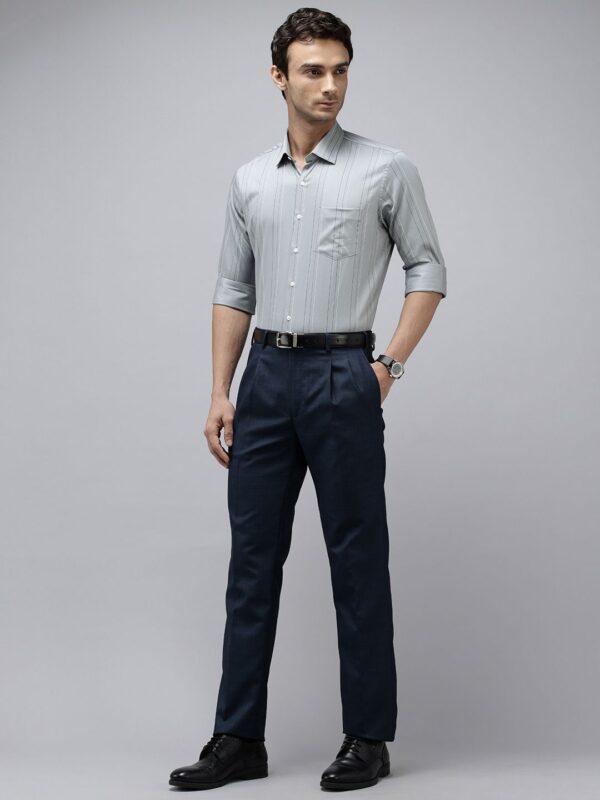 Pure Cotton Slim Fit Striped Formal Shirt - Image 3