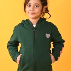 Infant Girls Hooded Fleece Front-Open Sweatshirt