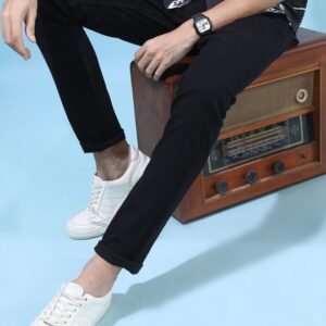 Men Black Slim Fit Mid-Rise Clean Look Stretchable Jeans