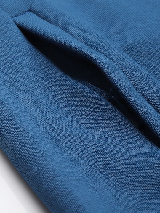 Men Blue Slim Fit Zippered Sporty Jacket - Image 2