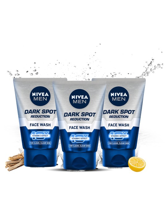 Men Set of 3 Dark Spot Reduction Face Wash with 10X Vitamin C Effect - 100g each
