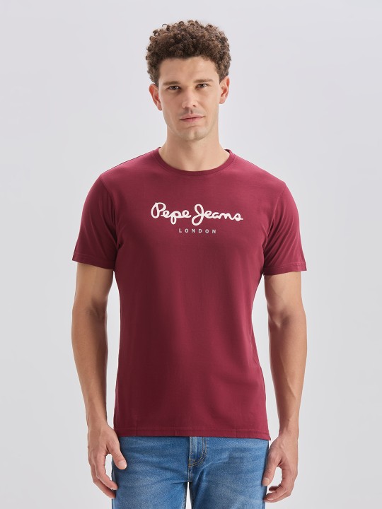 Men Maroon Solid Polo Collar T-shirt