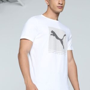 Striped Logo Graphic Printed Slim Fit Tee