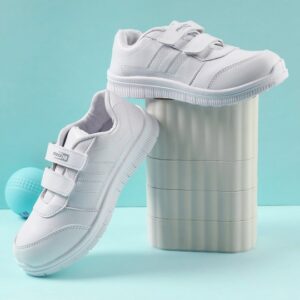 Force 10 kids White Velcro School Shoes