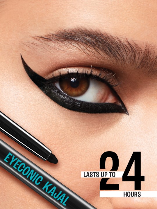9 to 5 Set of 2 Fashionista Eyeconic Lasts upto 24hrs Kajal - Deep Black, 0.35g Each - Image 2