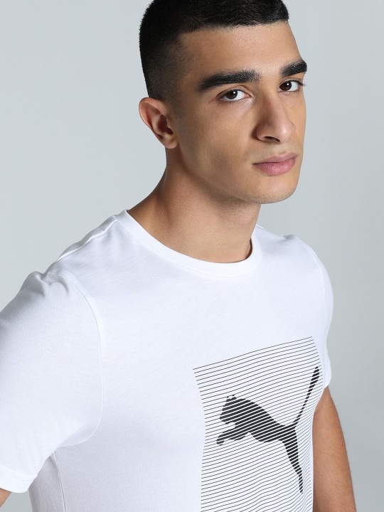 Striped Logo Graphic Printed Slim Fit Tee - Image 3