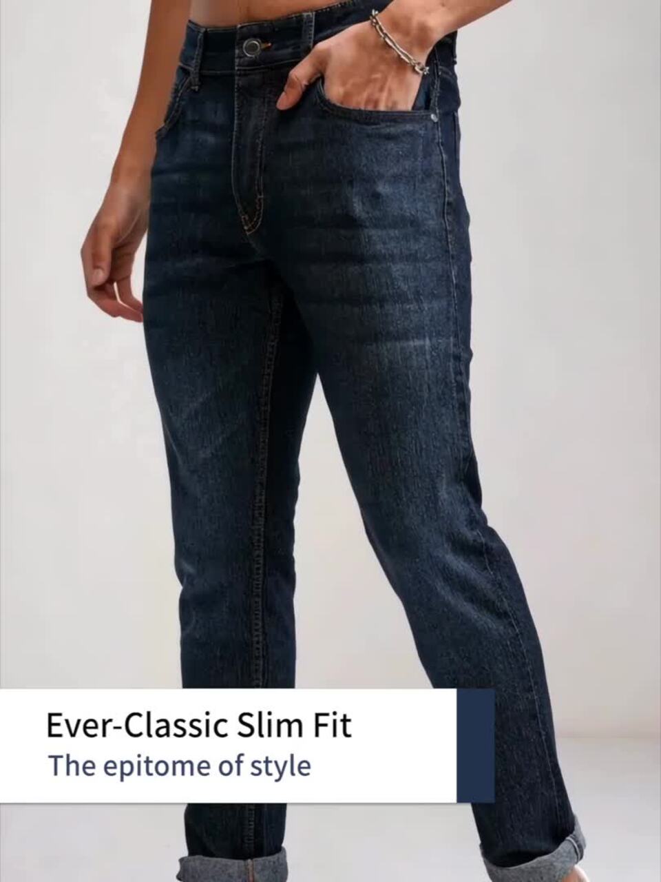 Men Blue Slim Fit Mid-Rise Clean Look Stretchable Jeans